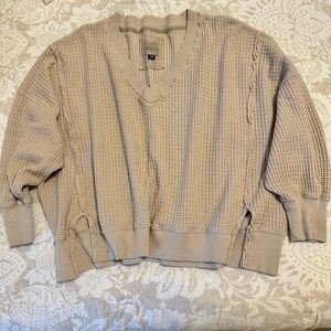 American Eagle V-Neck Waffle Knit Sweater